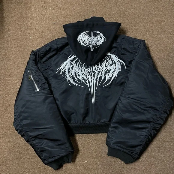 ジャケット・アウター Playboi carti Narcissist Bomber Jac Playboi Carti Black Narcissist Cropped Bomber Jacket – On